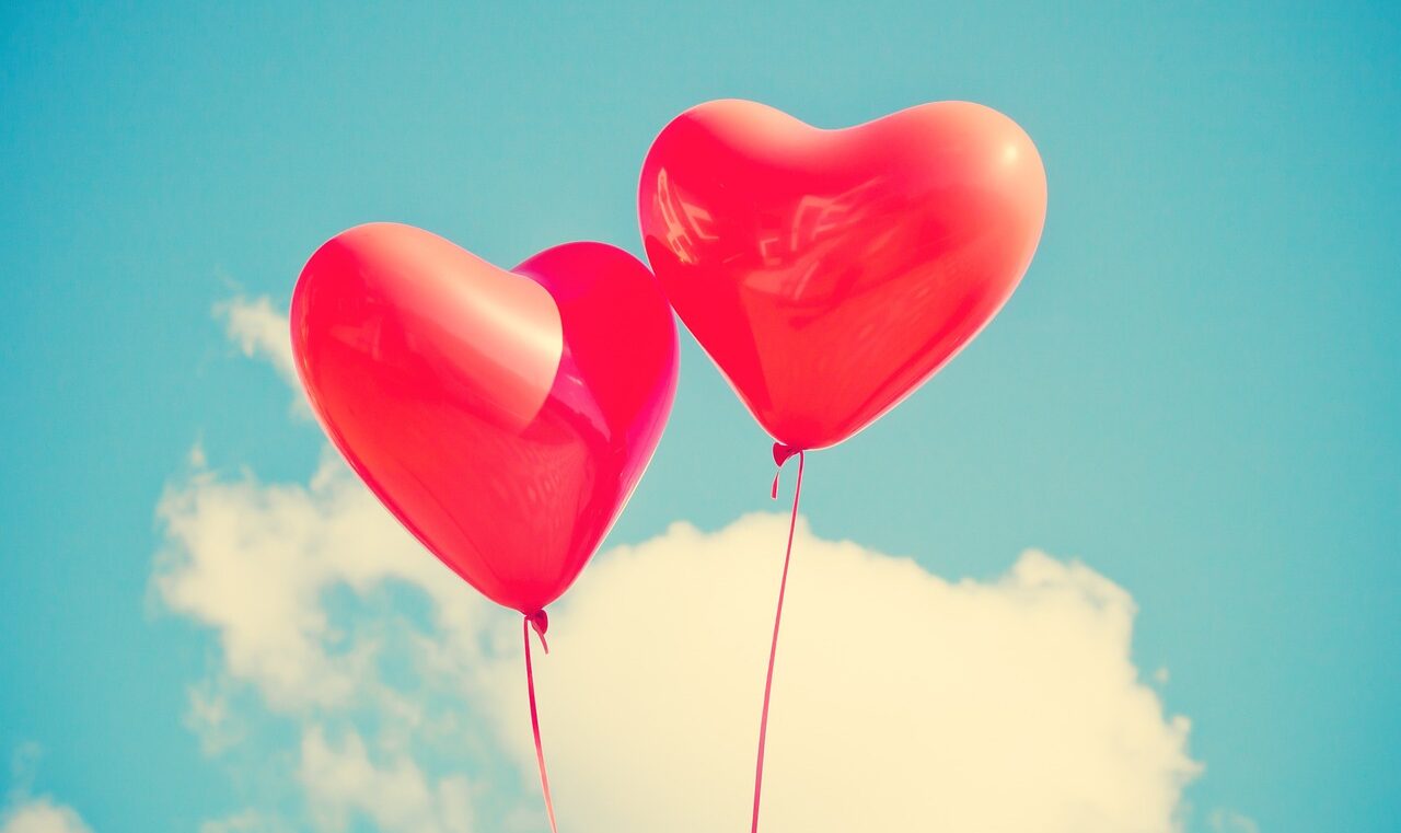 balloon, heart, love